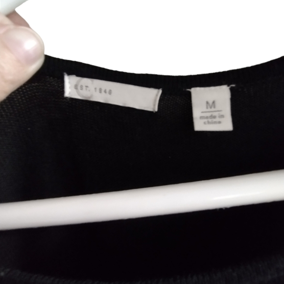 EUC Est. 1948 black sweater dress with white polka dots - Picture 2 of 3